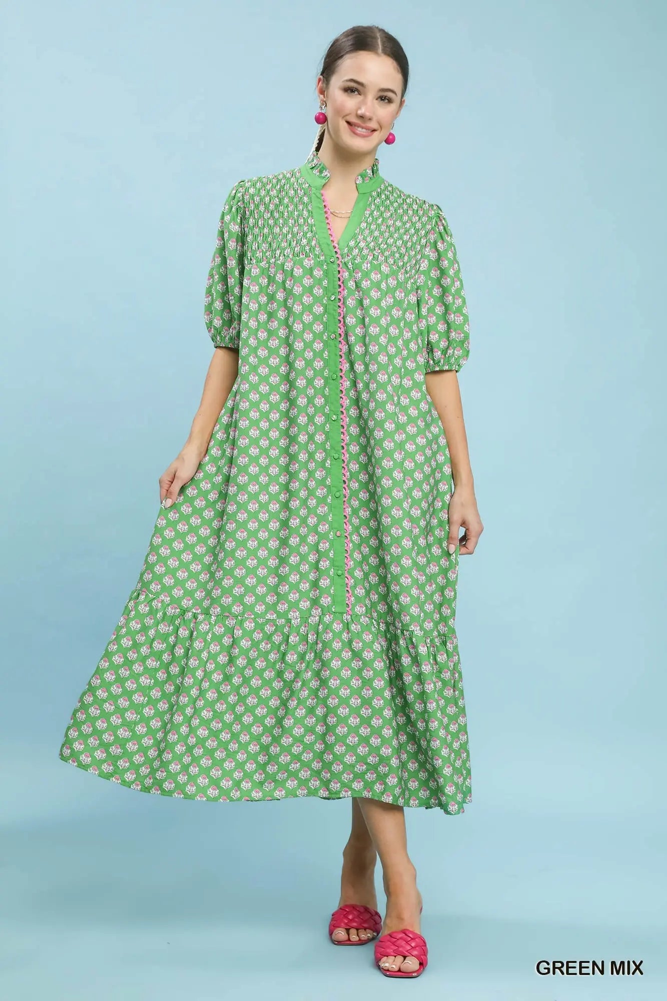 Heirloom Green Floral Dress