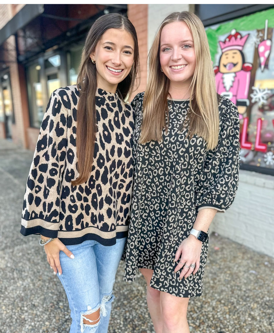 comfortable charm leopard sweater